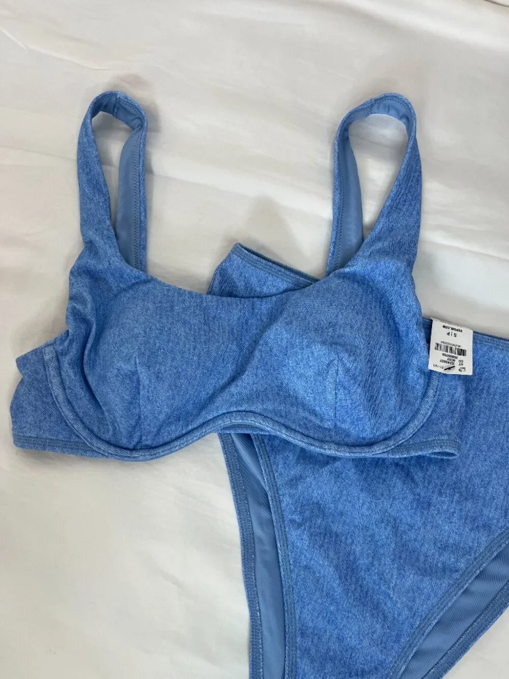 Pink Victoria's Secret Blue High Waist 2 Piece Bikini - Picture 2 of 8
